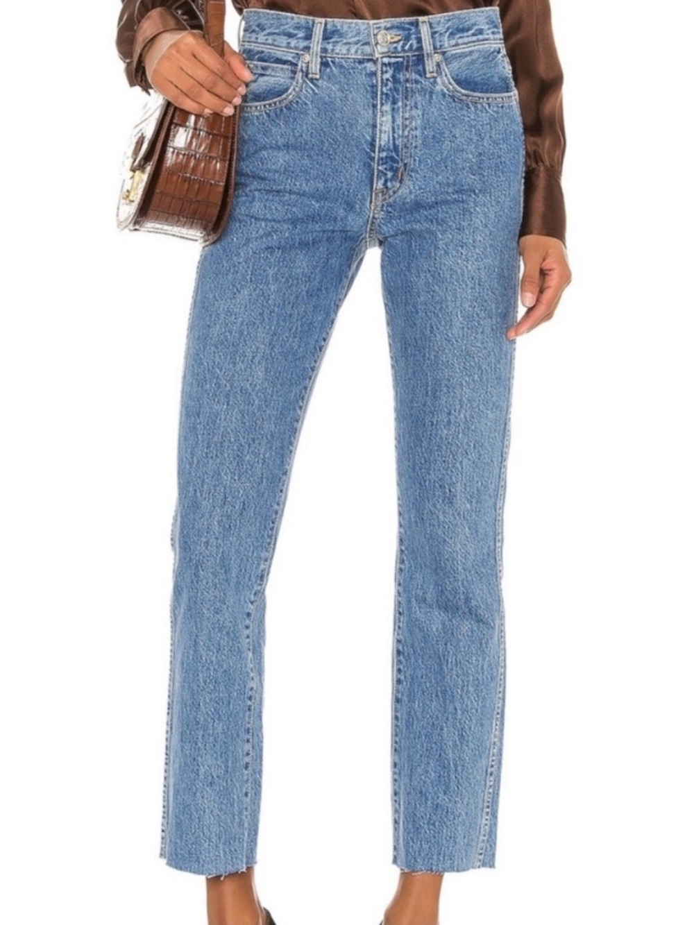 SLVRLAKE Hero High Rise Slim Straight Jeans in Pacific - 27
